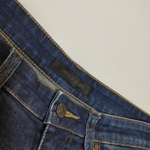 Uniqlo Jeans Skinny Straight High‎ Rise Medium Dark Wash Cotton Spandex 26 - Picture 6 of 8